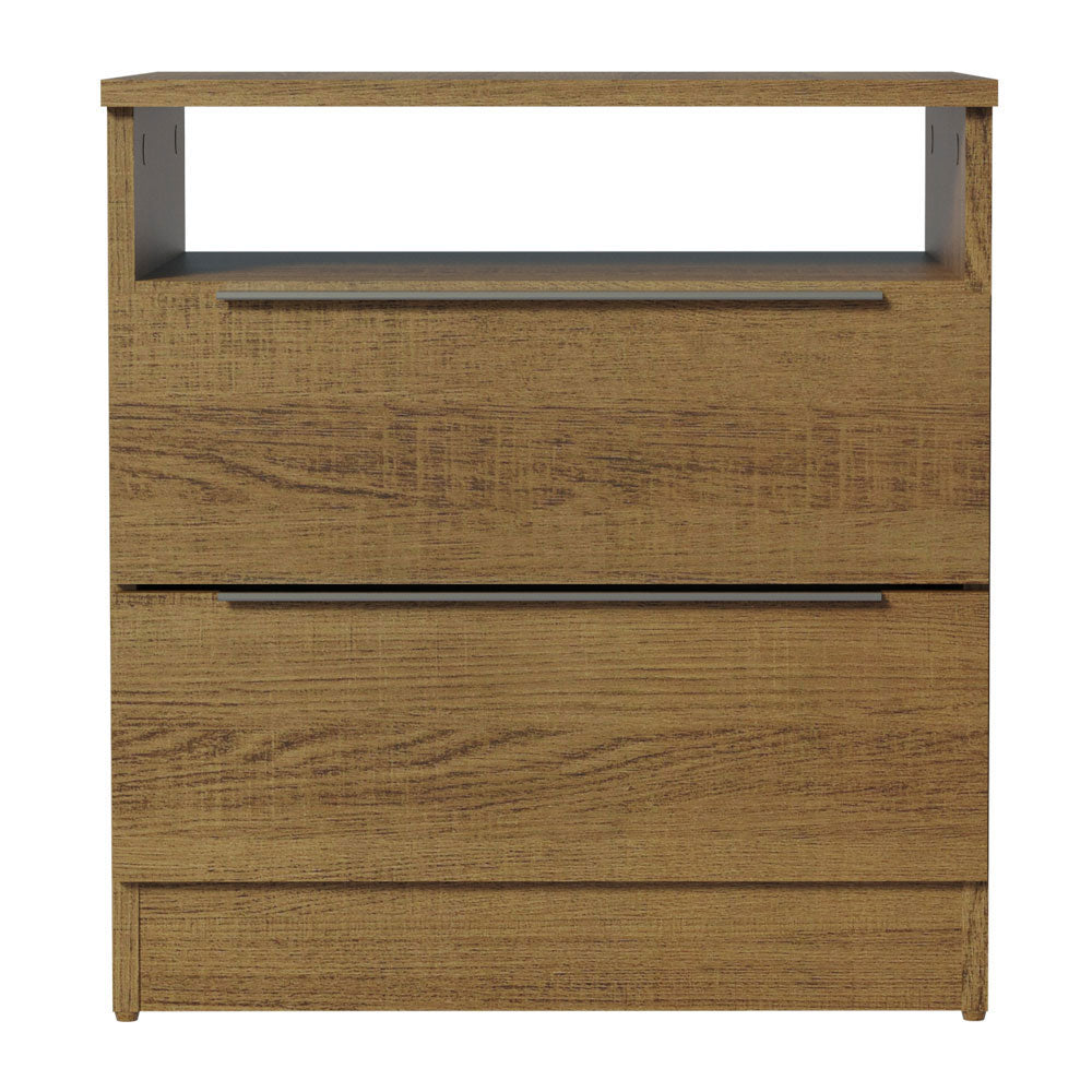 Mesa de Cabeceira Madesa 3227 com 2 Gavetas Rustic