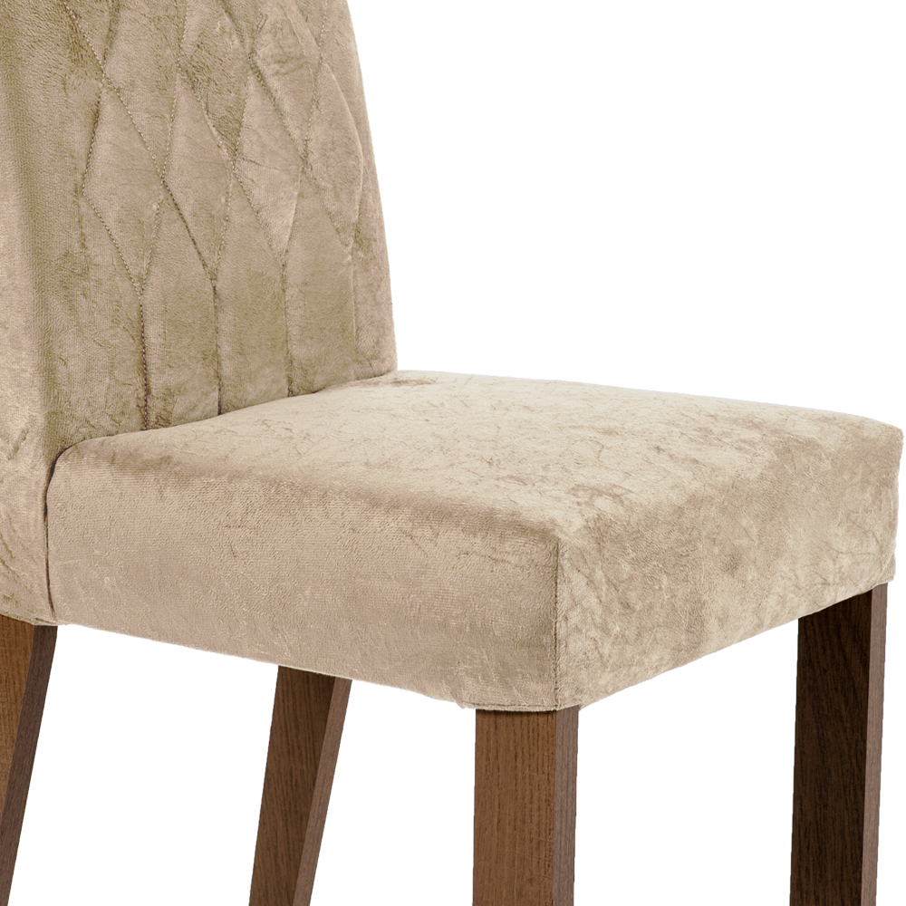 Conjunto Sala de Jantar Mesa Tampo de Vidro com 4 Cadeiras Rustic/Crema/Imperial Madesa Brenda