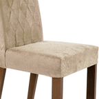 Conjunto Sala de Jantar Mesa Tampo de Vidro com 4 Cadeiras Rustic/Crema/Imperial Madesa Brenda