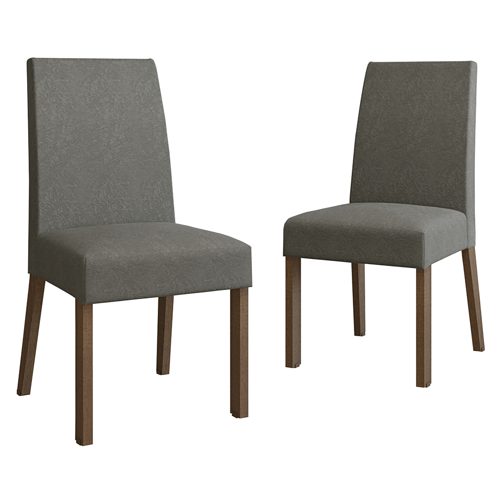 Kit 2 Cadeiras de Jantar 4255 Rustic/Silver Madesa
