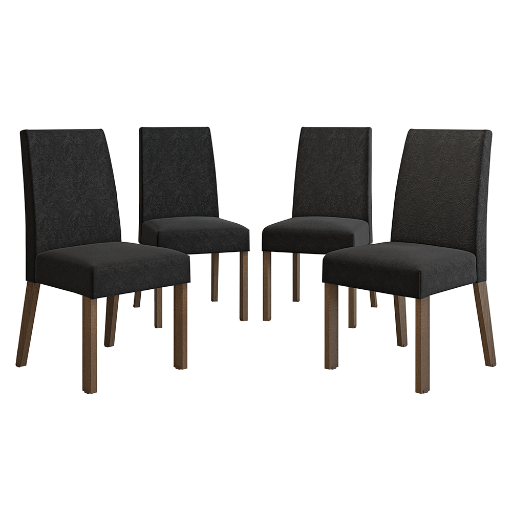 Kit 4 Cadeiras de Jantar 4255 Rustic/Oxford Madesa