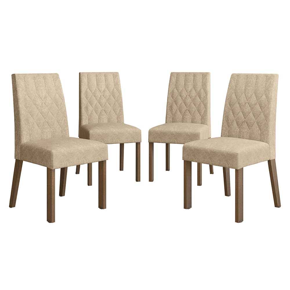 Kit 4 Cadeiras de Jantar 4256 Rustic/Imperial Madesa
