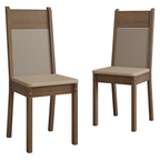 Kit 2 Cadeiras 4280 Madesa Rustic/Sintético Bege
