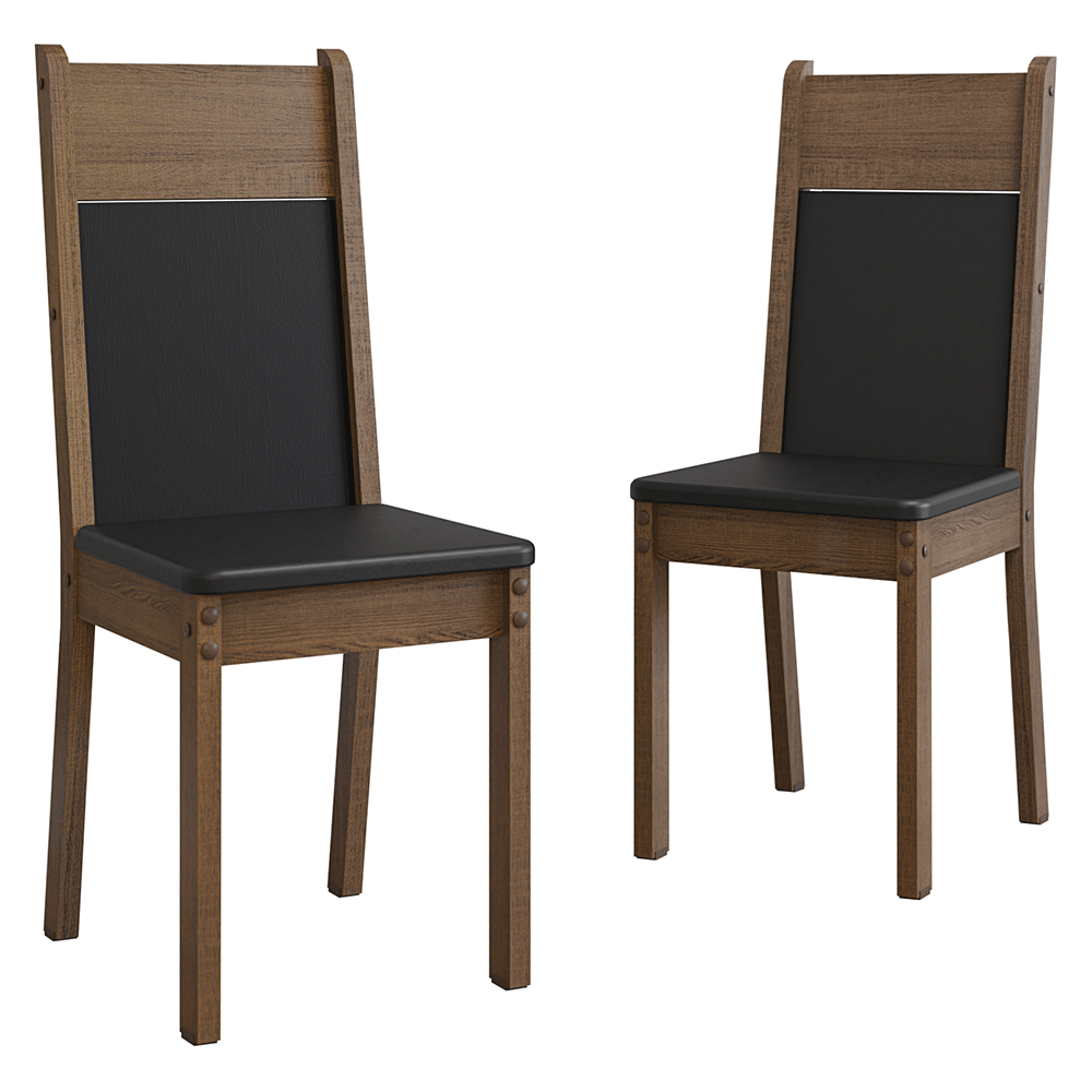 Kit 2 Cadeiras 4280 Madesa Rustic/Preto