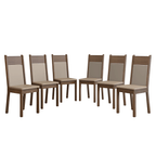 Kit 6 Cadeiras Rustic/Crema/Sintético Bege 4280 Madesa