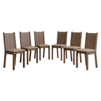 Kit 6 Cadeiras 4290 Madesa Rustic/Sintético Bege