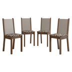 Kit 4 Cadeiras 4291 Madesa Rustic/Crema/Bege Marrom