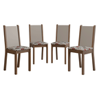 Kit 4 Cadeiras 4291 Madesa Rustic/Crema/Hibiscos
