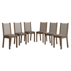 Kit 6 Cadeiras 4291 Madesa Rustic/Crema/Bege Marrom