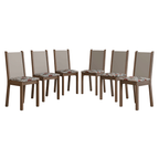 Kit 6 Cadeiras 4291 Madesa Rustic/Crema/Hibiscos