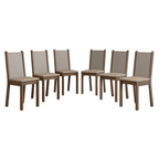 Kit 6 Cadeiras 4291 Madesa Rustic/Crema/Sintético Bege