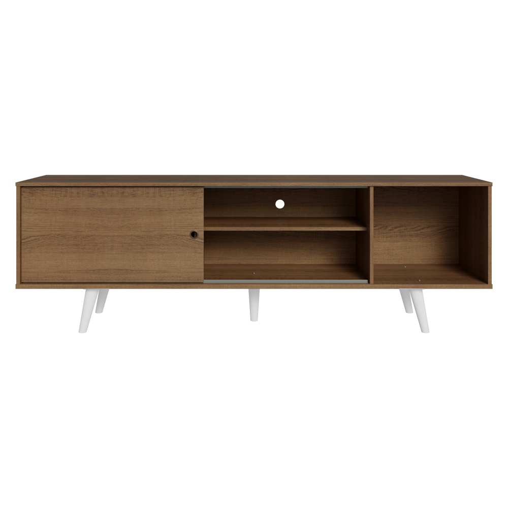 Rack Madesa Dubai para TV até 65 Polegadas com Pés Rustic/Branco 5Z09