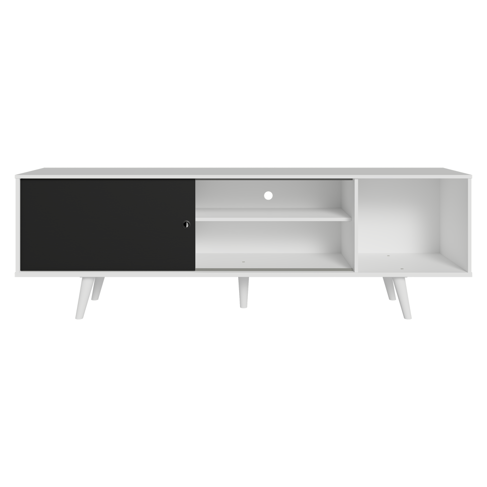 Rack Madesa Dubai para TV até 65 Polegadas com Pés Branco/Preto 7309