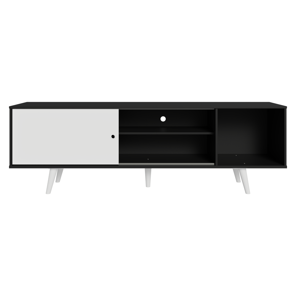 Rack Madesa Dubai para TV até 65 Polegadas com Pés Preto/Branco 7709