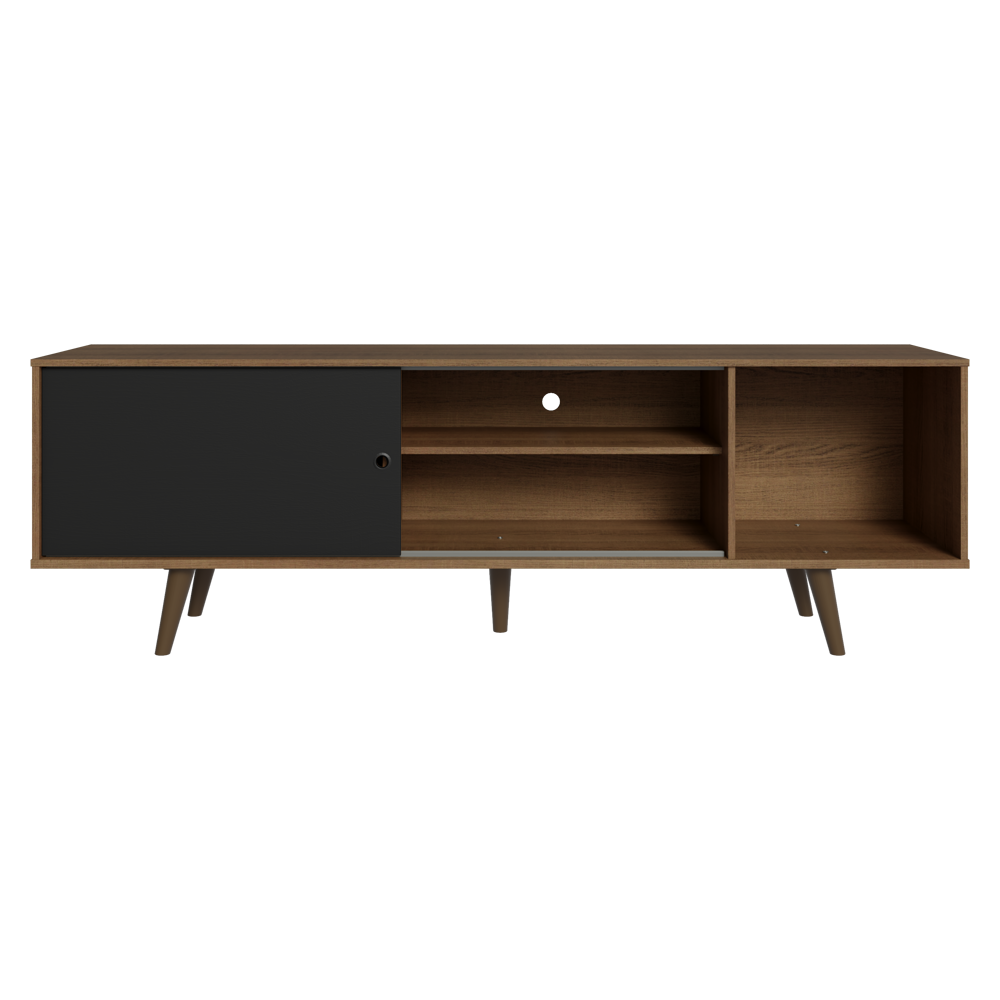 Rack Madesa Dubai para TV até 65 Polegadas com Pés Rustic/Preto 7K5Z