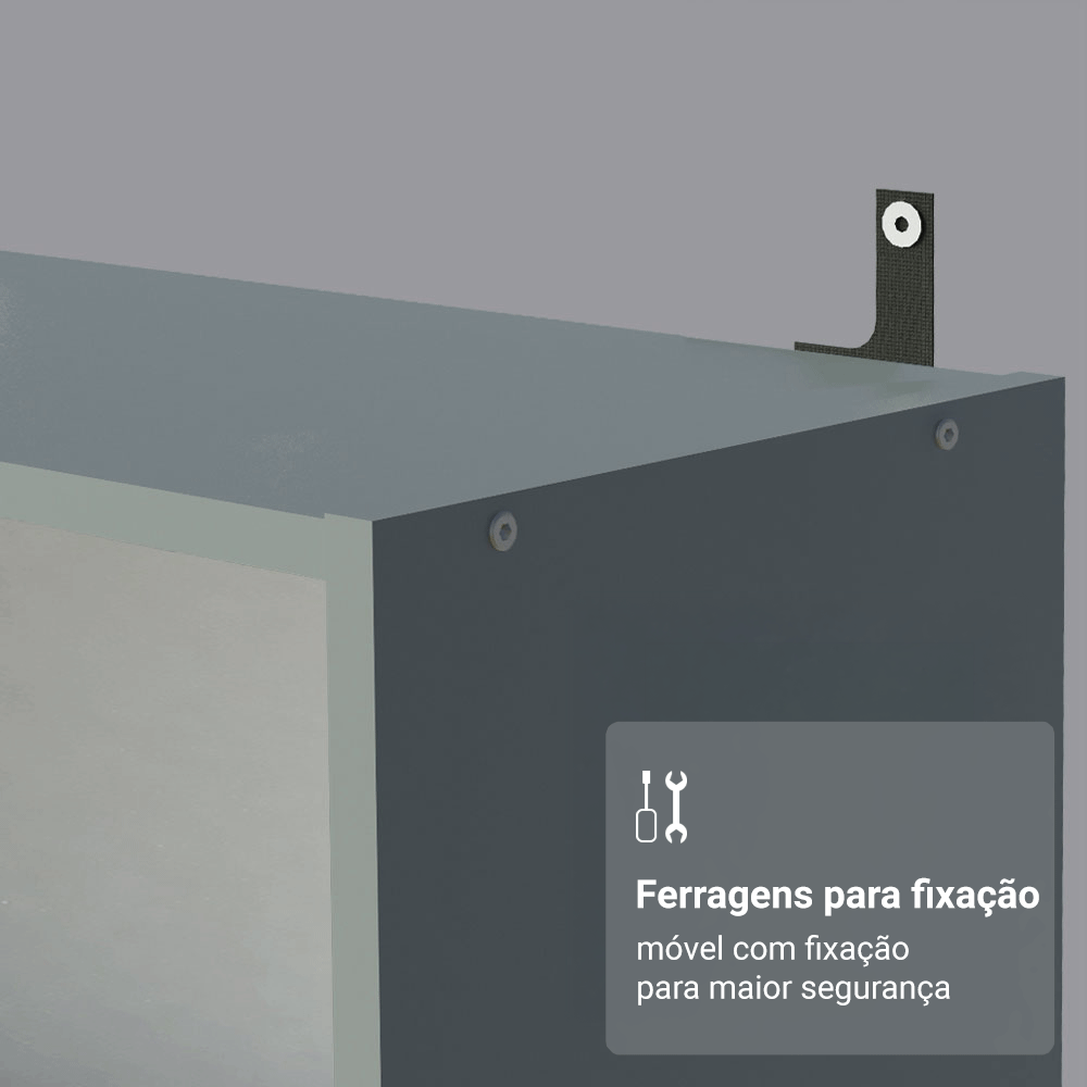 Estante Livreiro Madesa 6908 com 6 Nichos Cinza