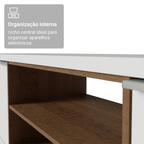 Rack para TV até 75 Polegadas Madesa Metz 180 cm 2 Portas Branco/Rustic