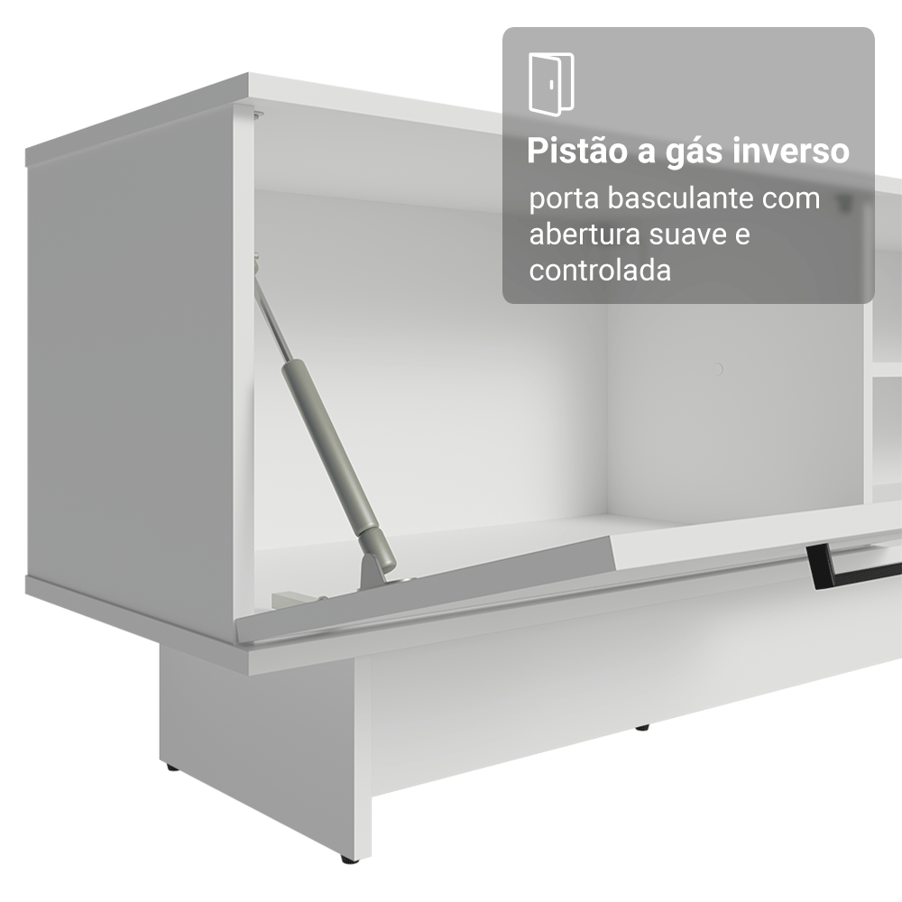 Rack para TV até 80 Polegadas 218 cm 2 Portas Branco Agata Madesa