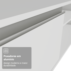 Rack Suspenso para TV até 80 Polegadas 218 cm 2 Portas Branco Glamy Madesa