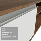 Rack Suspenso para TV até 80 Polegadas 218 cm 2 Portas Rustic/Branco Glamy Madesa