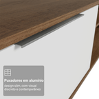 Rack Suspenso para TV até 80 Polegadas 218 cm 2 Portas Rustic/Branco Stella Madesa