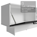 Rack para TV até 80 Polegadas 218 cm 2 Portas Branco/Preto Agata Madesa