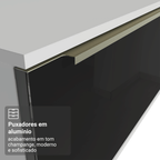 Rack para TV até 80 Polegadas 218 cm 2 Portas Branco/Preto Lux Madesa