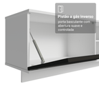 Rack Suspenso para TV até 80 Polegadas 218 cm 2 Portas Branco/Preto Vik Madesa