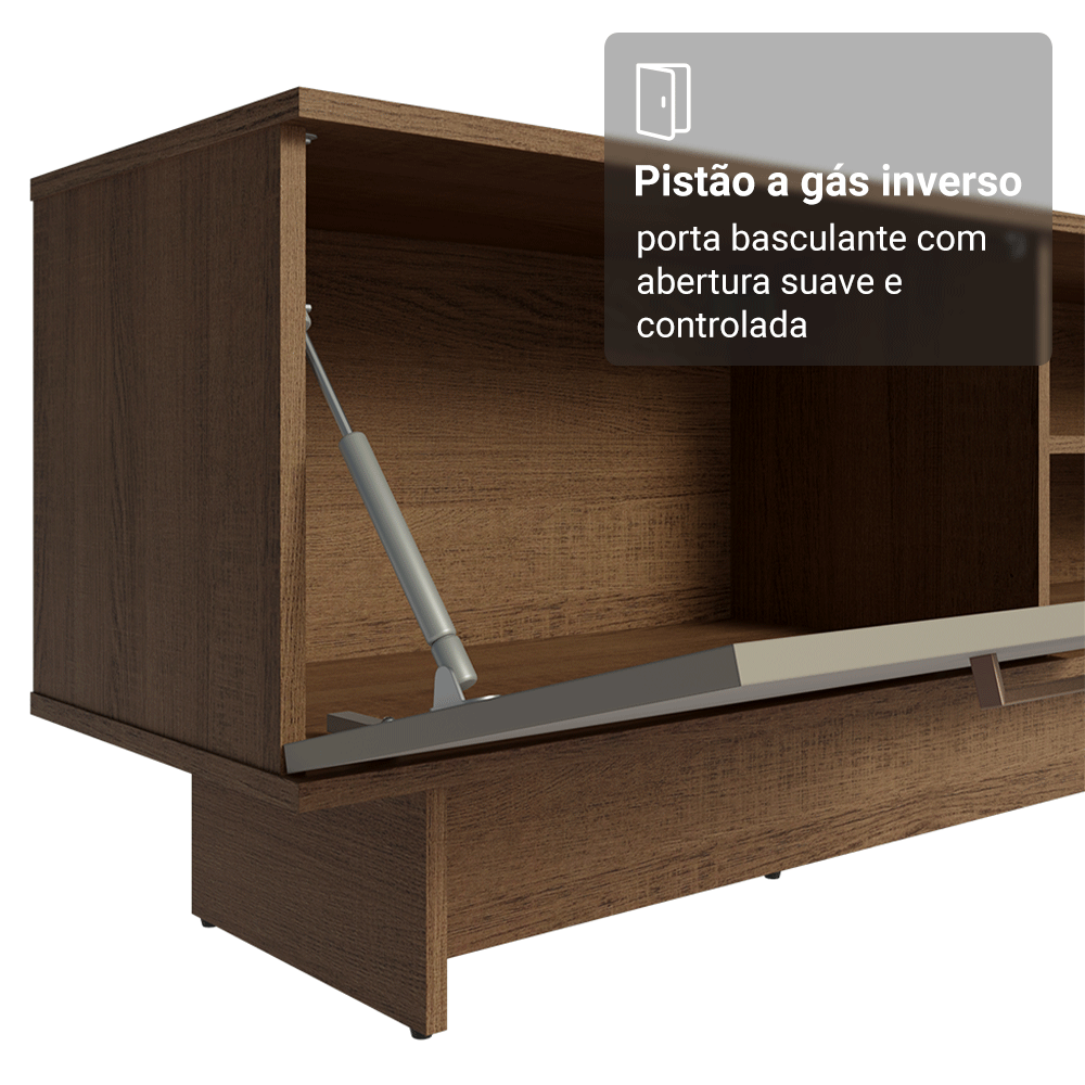 Rack para TV até 80 Polegadas 218 cm 2 Portas Rustic/Crema Agata Madesa