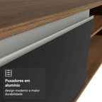 Rack Suspenso para TV até 80 Polegadas 218 cm 2 Portas Rustic/Preto Glamy Madesa