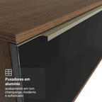 Rack Suspenso para TV até 80 Polegadas 218 cm 2 Portas Rustic/Preto Lux Madesa