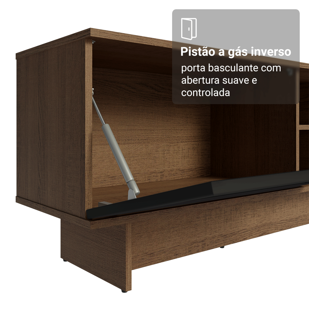 Rack para TV até 80 Polegadas 218 cm 2 Portas Rustic/Preto Vik Madesa