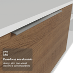 Rack Suspenso para TV até 80 Polegadas 218 cm 2 Portas Branco/Rustic Stella Madesa