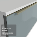 Rack para TV até 80 Polegadas 218 cm 2 Portas Branco/Cinza Lux Madesa