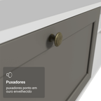 Rack para TV até 80 Polegadas 218 cm 2 Portas Branco/Cinza Vik Madesa