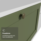 Rack para TV até 80 Polegadas 218 cm 2 Portas Branco/Verde Vik Madesa
