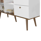 Escrivaninha de Canto Madesa 6937 com 2 Gavetas Rustic/Branco PO