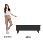 Rack para TV até 55 Polegadas Madesa Le Mans com 2 Portas Rustic/Preto