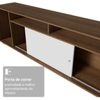 Rack para TV até 65 Polegadas Madesa Cancun Rustic/Branco