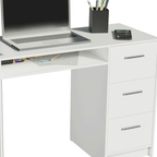 Escrivaninha 3 Gavetas 1 Porta Branco Alaska Madesa