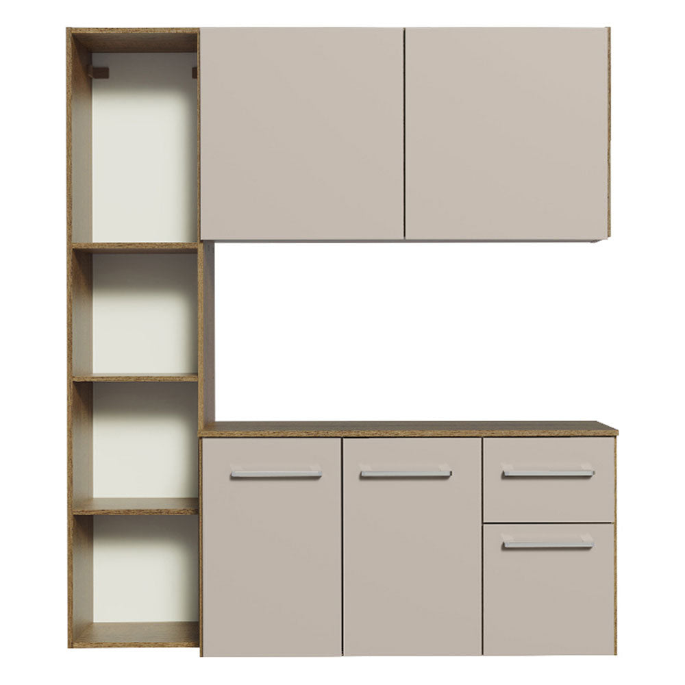 Armário de Cozinha Compacta 120cm Rustic/Crema Easy Madesa