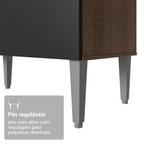 Armário de Cozinha Compacta 120cm Rustic/Preto Life Madesa