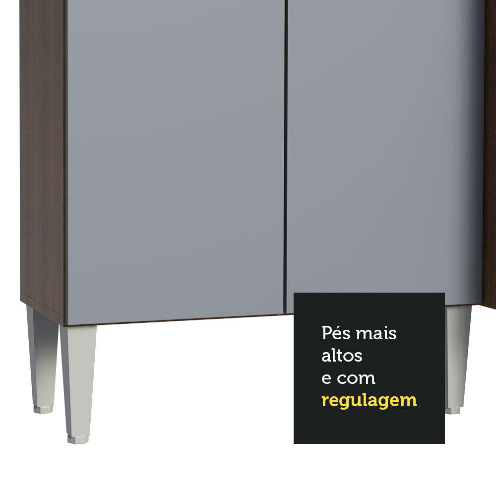 Armário de Cozinha Compacta Rustic/Cinza Emilly Top Madesa