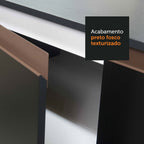 Kit Madesa Reims 60 cm com Armário Aéreo e Balcão com 3 Gavetas Preto