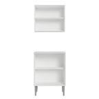 Kit com Armário Aéreo e Balcão 64cm Branco Emilly Madesa