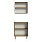 Kit com Armário Aéreo e Balcão 64cm Rustic/Cinza Emilly Madesa