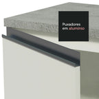 Balcão Gabinete Madesa Glamy 120 x 60 cm 2 Portas (Com Tampo) Branco
