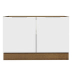 Balcão Gabinete de Pia 120 x 60 cm 2 Portas (Sem Tampo) Rustic/Branco Stella Madesa