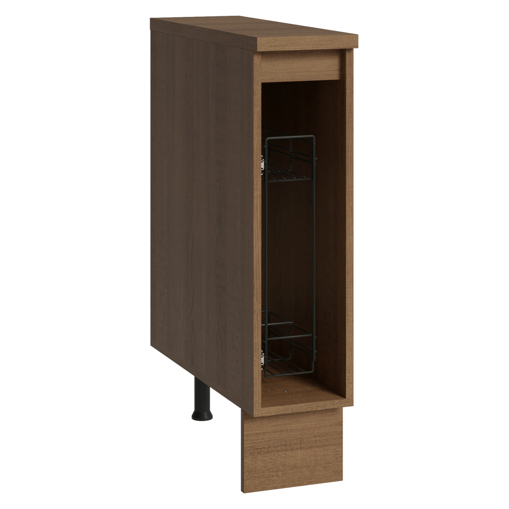 Balcão Porta-Temperos 20x60 cm 1 Porta (Com Tampo) Rustic/Crema Vik Madesa