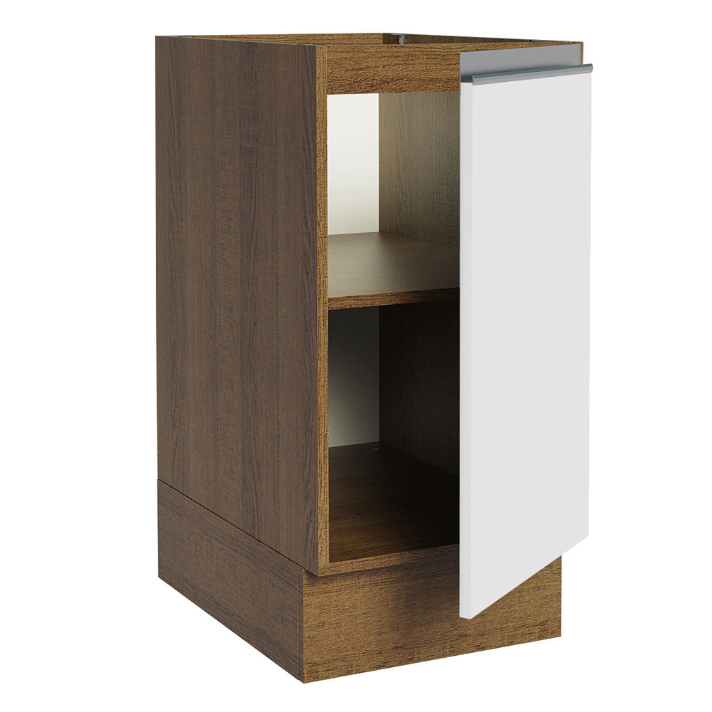 Balcão Cozinha 35 x 60 cm 1 Porta (Sem Tampo) Rustic/Branco Glamy Madesa